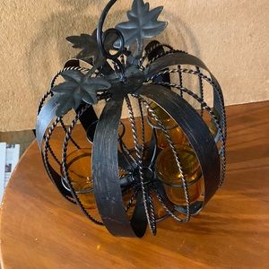 Candle Holders Metal in a pumpkin design